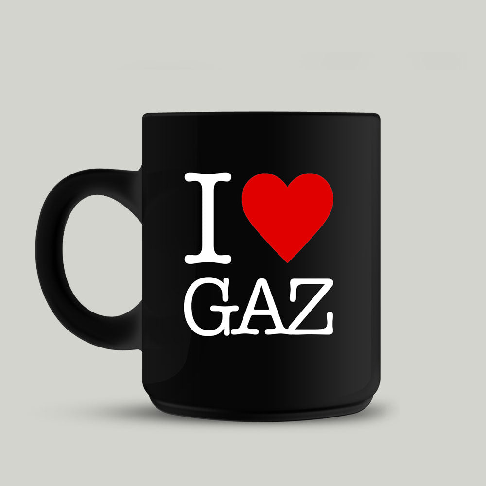 I HEART GAZ BLACK MUG